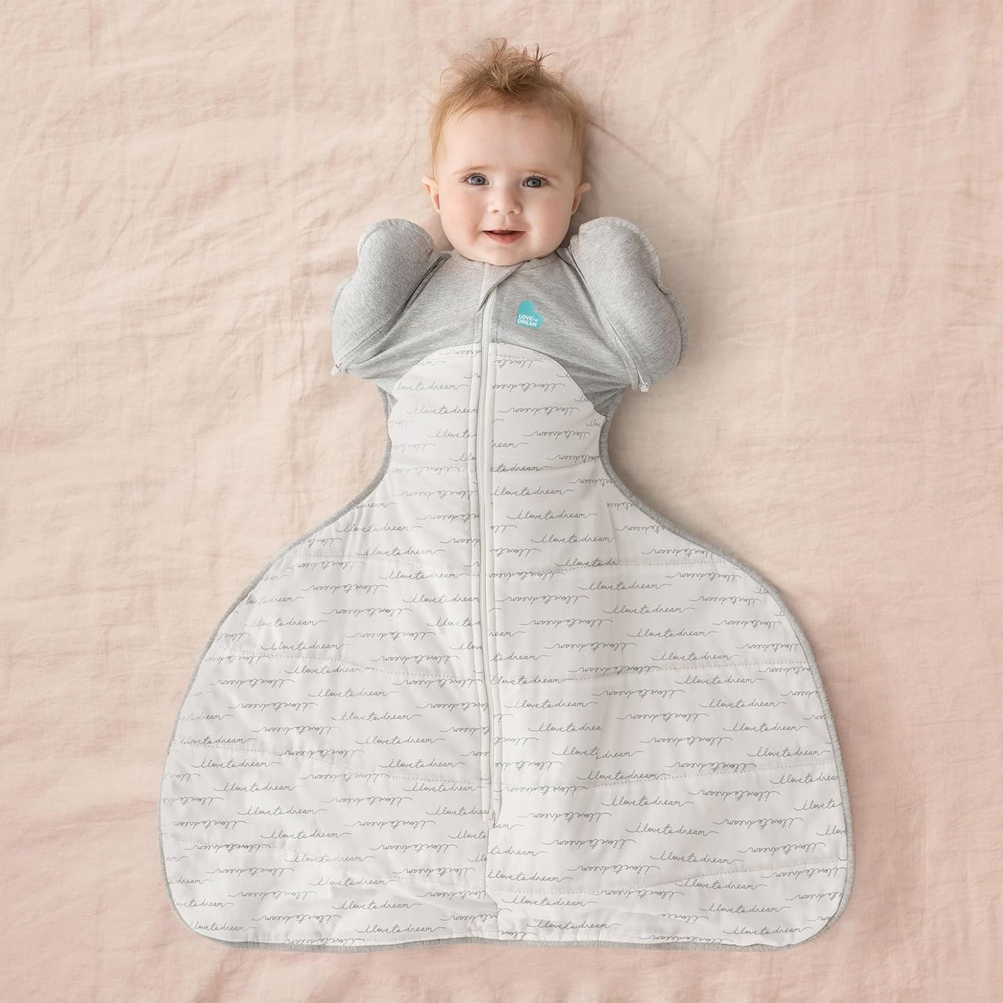 Love To Dream™ Swaddle UP™ Cinta de Quadril, Tamanho Grande (8,5-11 kg) - Branco Dreamer | Mantém a perna no lugar | Ajuste mais largo na parte inferior | 2,5 Tog | Ideal para inverno e outono (16-20 °C) | Algodão lavável à máquina com zíper duplo