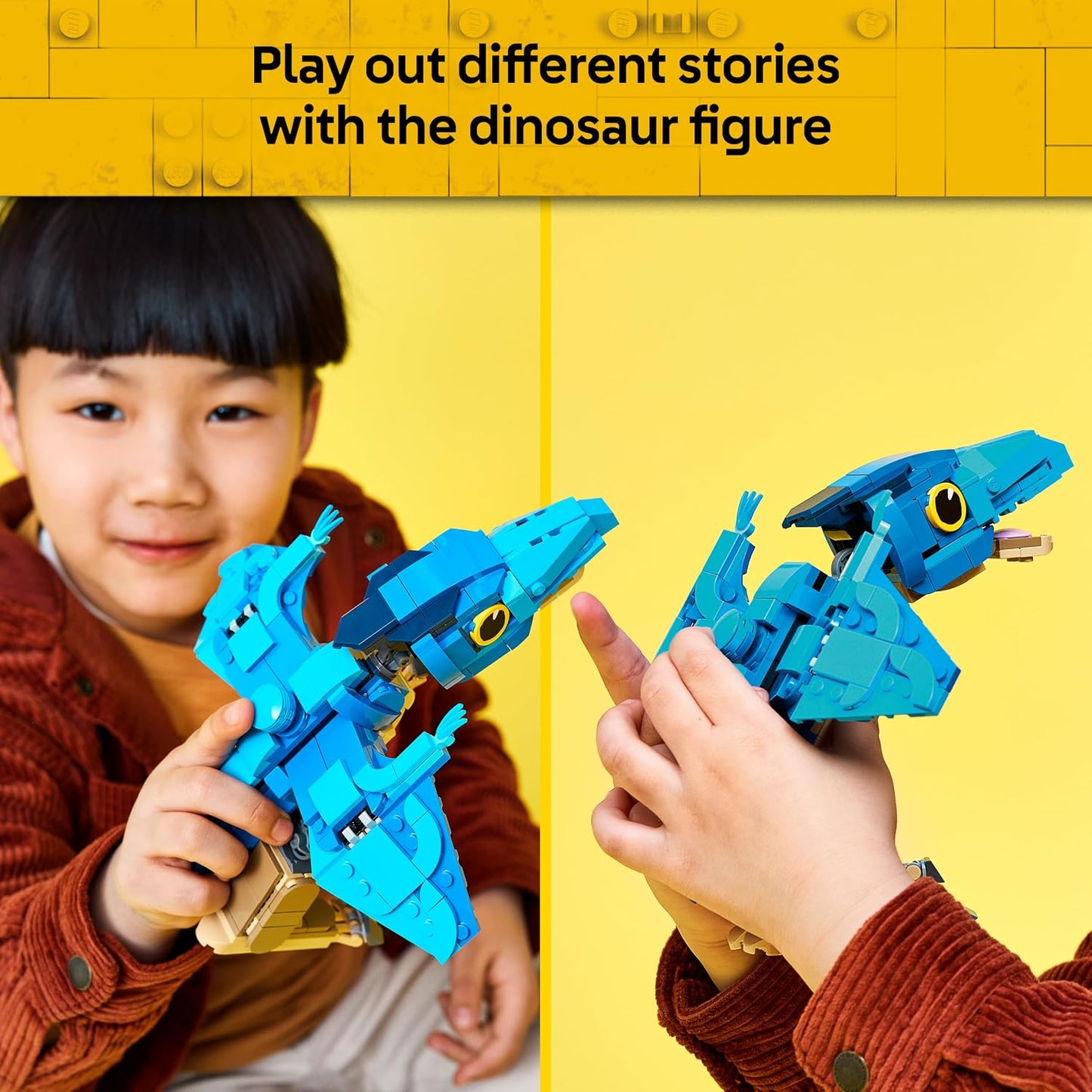 LEGO Jurassic World Filhote de Dinossauro: Pteranodonte – Brinquedo Interativo com Figura Articulada e Lula – Decoração de Quarto Infantil – Presente de Aniversário para Meninos e Meninas a partir de 7 Anos – 77977