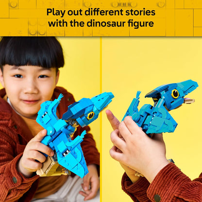 LEGO Jurassic World Filhote de Dinossauro: Pteranodonte – Brinquedo Interativo com Figura Articulada e Lula – Decoração de Quarto Infantil – Presente de Aniversário para Meninos e Meninas a partir de 7 Anos – 77977