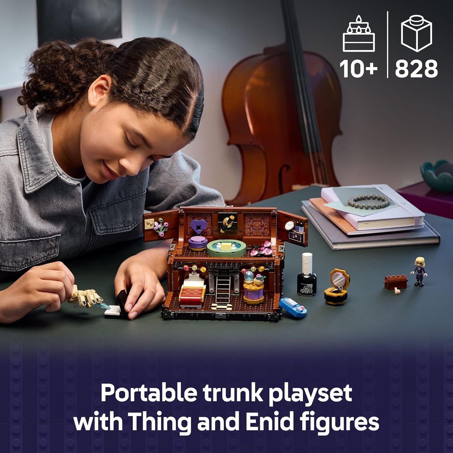 LEGO Apartamento da Wandinha - Brinquedo para brincar e exibir com uma mini boneca Enid e figura do Mãozinha, além de acessórios - Presente para meninas e meninos a partir de 10 anos e fãs adolescentes da série - 76785