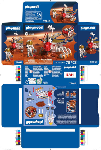 Playmobil Space ESA – Rover de Exploração de Marte e Astronauta – Rover móvel com perfuratriz e painéis solares, conjunto de brinquedo espacial para crianças a partir de 4 anos, 72012