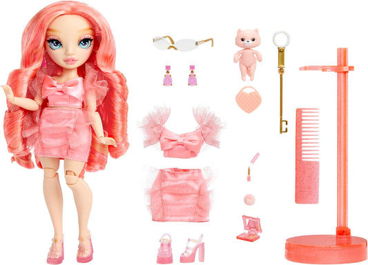 Rainbow High Boneca da moda - Pinkly Paige - Boneca da moda rosa em roupa da moda - com óculos e mais de 10 acessórios coloridos para brincar - ótima para crianças de 4 a 12 anos e colecionadores