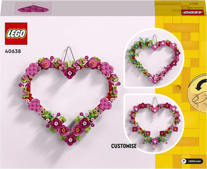LEGO Conjunto de ornamento de coração criador, brinquedo de construção para meninas e meninos de 9 anos ou mais, decoração de quarto infantil ou acessório de parede, ideia 40638