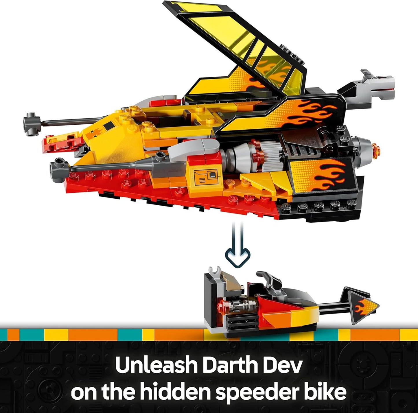 LEGO Star Wars 75414 The Force Burner Snowspeeder - Brinquedo de construção com 3 minifiguras com sabres de luz e uma moto speeder - Presente para meninos a partir de 7 anos e fãs de Reconstruir a Galáxia