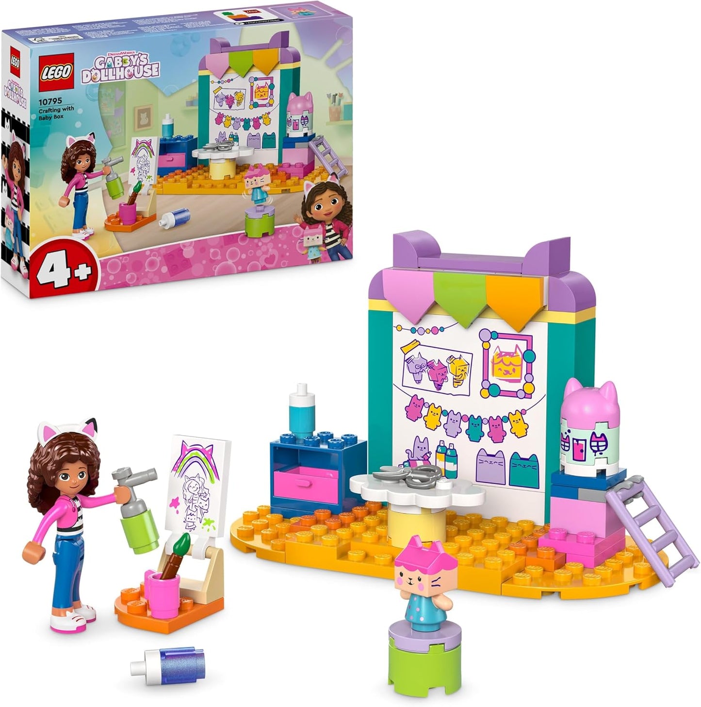 LEGO Casa de muñecas Gabby con caja para bebé, juguete para niños pequeños, niñas y niños a partir de 4 años, juguetes de aprendizaje preescolar para juego imaginativo, idea de regalo de cumpleaños 10795