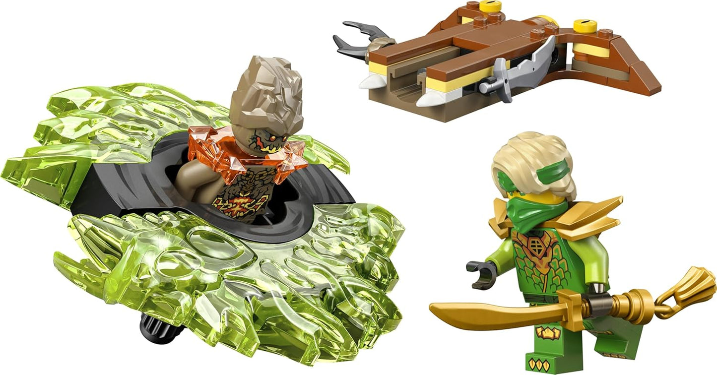 LEGO NINJAGO Lloyd vs. Pião Monstro da Terra - Brinquedo Giratório Ninja com Lançador, Piões de Batalha e 2 Minifiguras - Presente de Aniversário para Meninos e Fãs a partir de 6 Anos - 71850