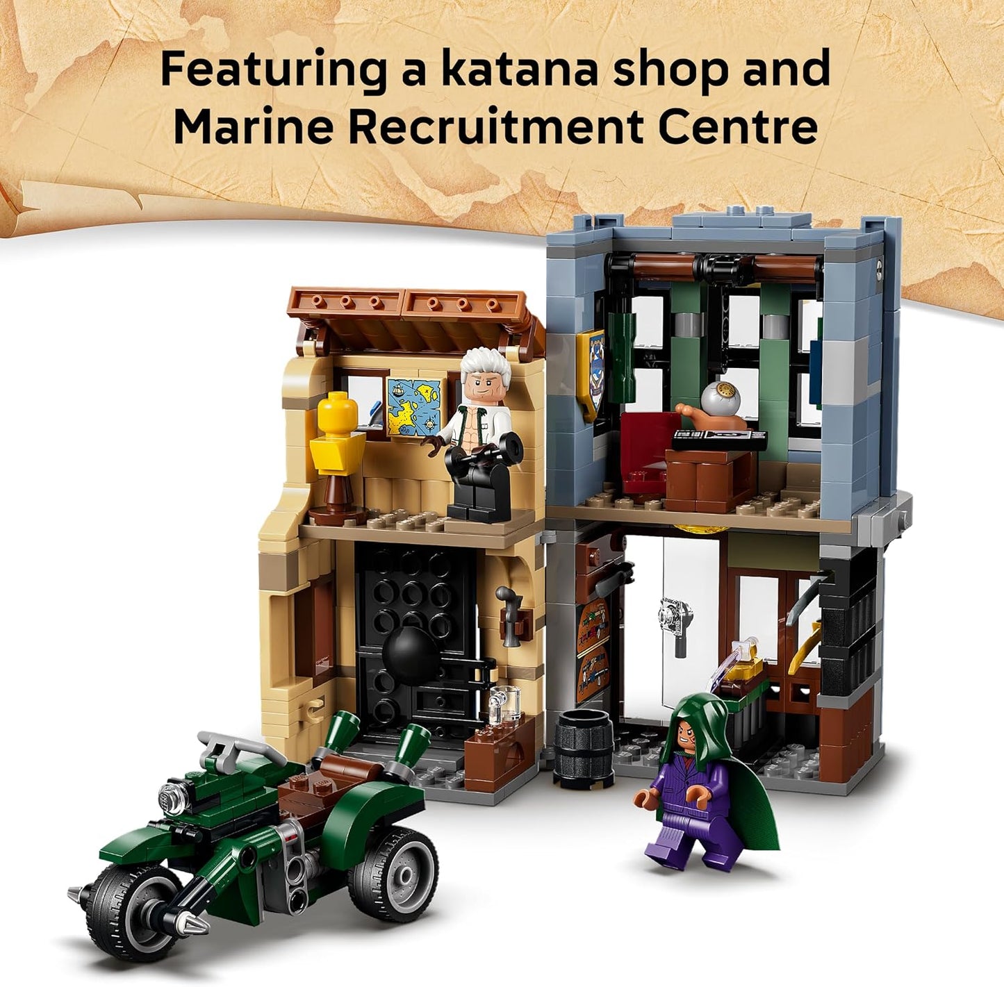 LEGO ONE PIECE Confronto com o Capitão Smoker – Brinquedo interativo com 4 minifiguras (incluindo Monkey D. Luffy e Sanji) – Decoração para quarto infantil – Presente para meninos, meninas e fãs a partir de 9 anos – 75642