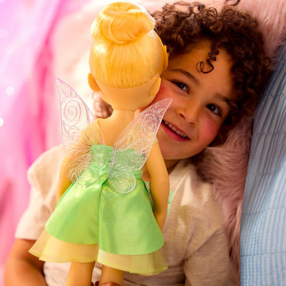 Disney Boneca Oficial da Sininho (Tinker Bell) da Store com Escova de Cabelo de Brinquedo, Peter Pan, 40,5 cm / 16 pol., Coleção Once Upon a Story, Idade 3+