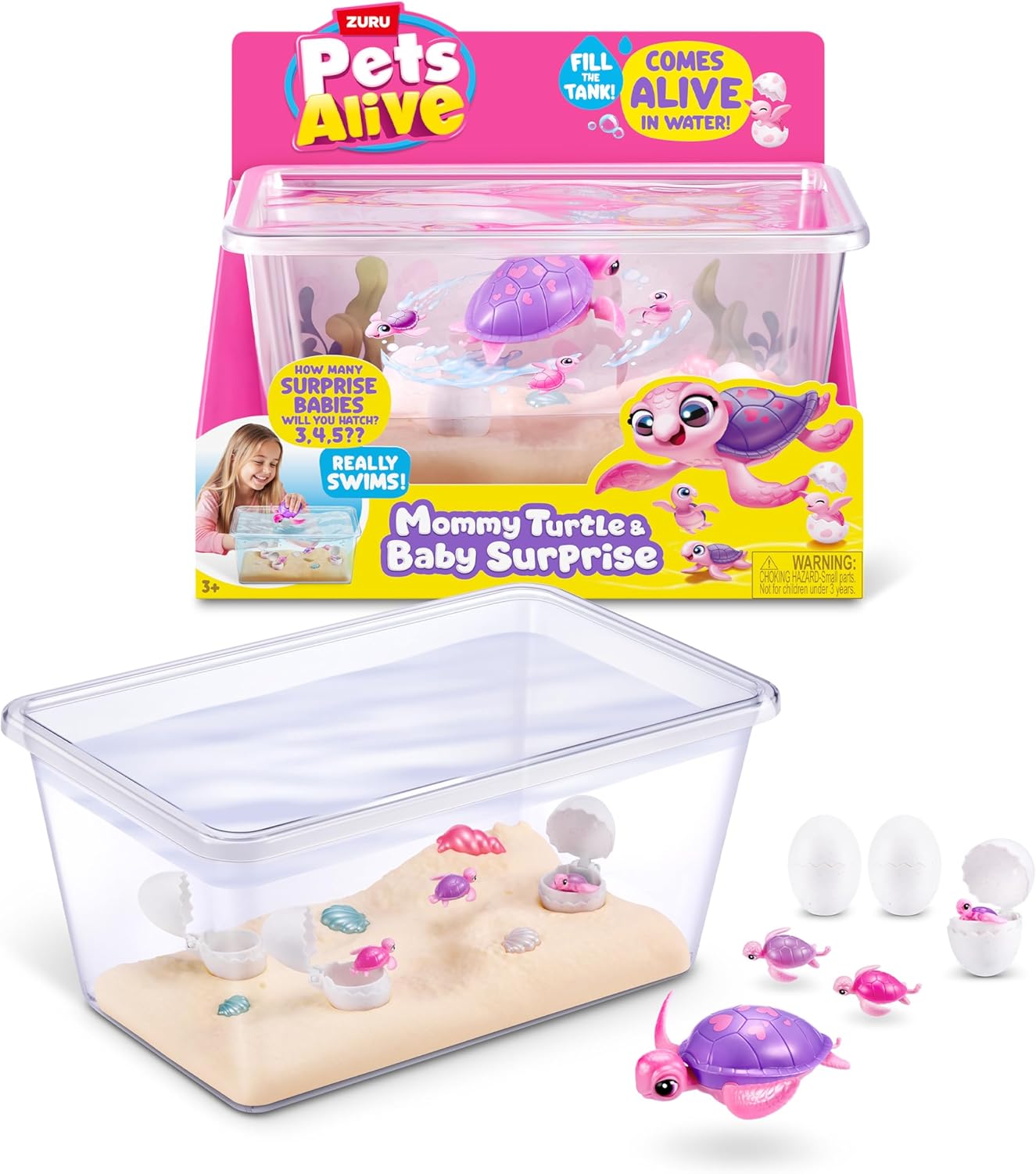 Pets Alive Mama Turtle Surprise da ZURU, robô de brinquedo tartaruga de estimação