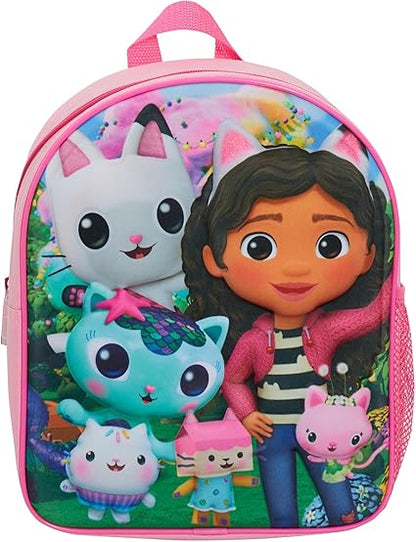 Gabby’s Dollhouse Mochila escolar feminina Pandy Paws, ideal para creche e para levar o lanche.