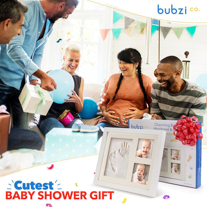 Bubzi Co Kit de criação de pegadas e impressões de mãos, fotos emolduradas para recém-nascidos, meninos e meninas, presentes para bebês, presente personalizado para marcos de bebês, porta-retratos de arte de memória para decoração