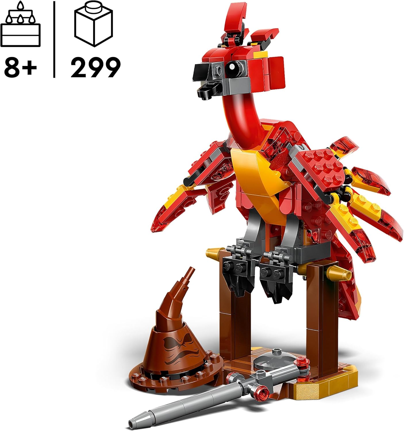 LEGO Harry Potter Fawkes: Fênix de Dumbledore - Brinquedo para Brincar e Exibir - Inclui Chapéu Seletor e Espada de Gryffindor - Presente de Aniversário para Meninas e Meninos a partir de 8 Anos - 76448