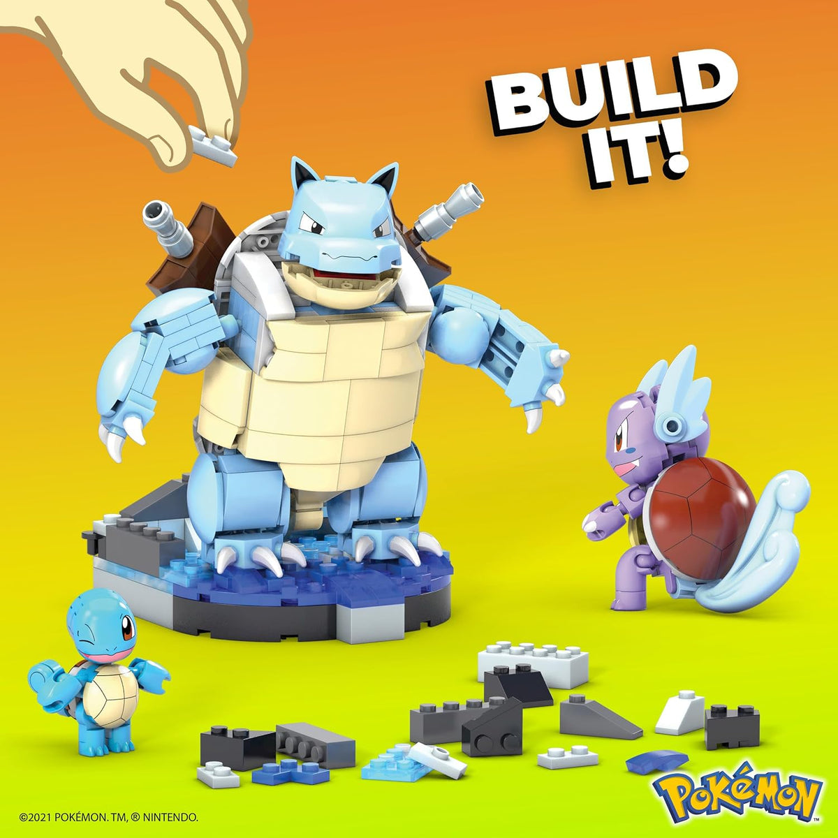 MEGA Conjunto de Montar Pokémon Evolução do Squirtle com 379 peças e peças especiais, brinquedo para crianças a partir de 8 anos, HDH93