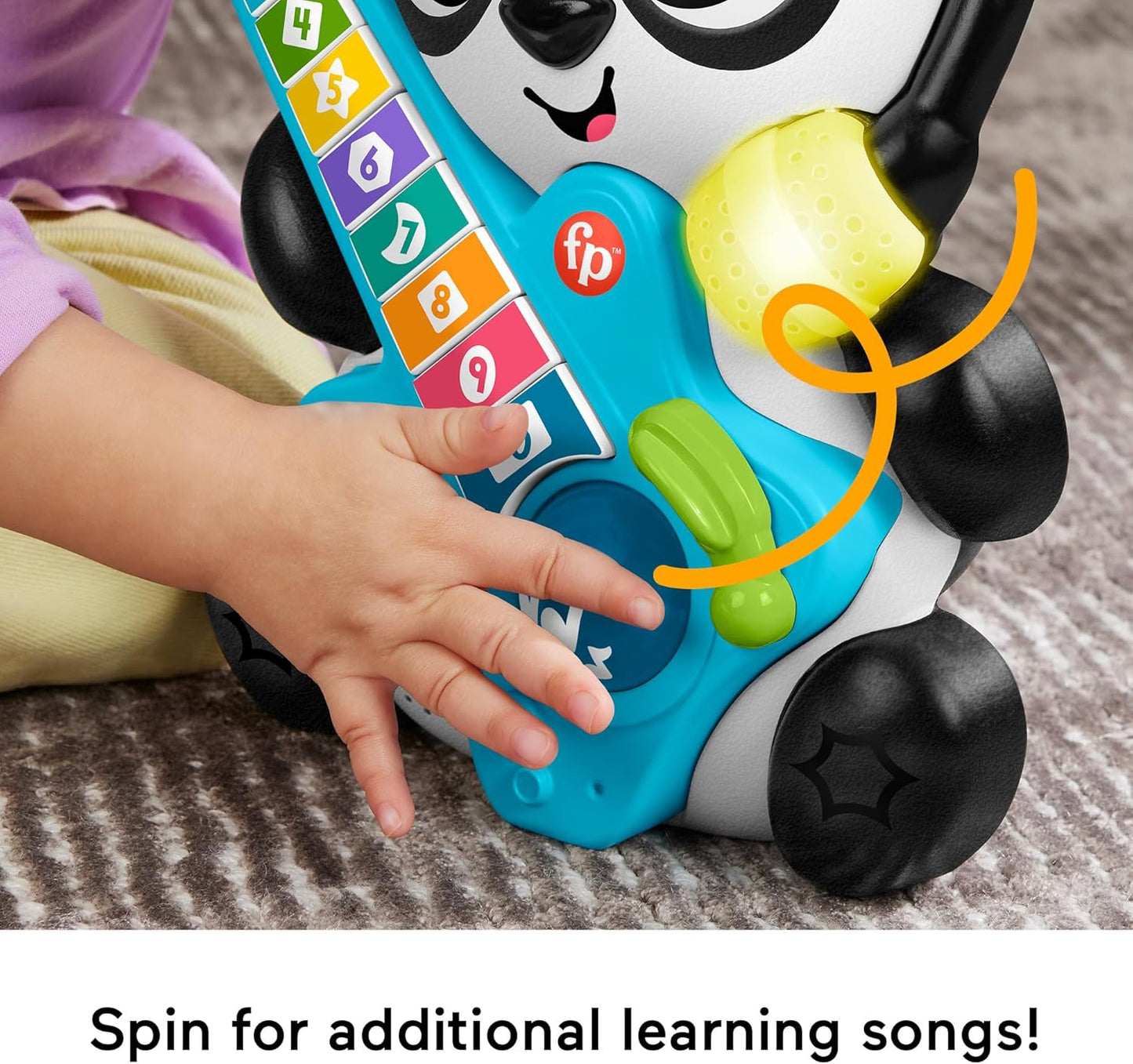 Fisher-Price Brinquedo de aprendizagem para bebês Link Squad Jam & Count Panda com música e luzes para idades de 9+ meses, versão em inglês do Reino Unido, compatível apenas com itens Link Squad, HYL22