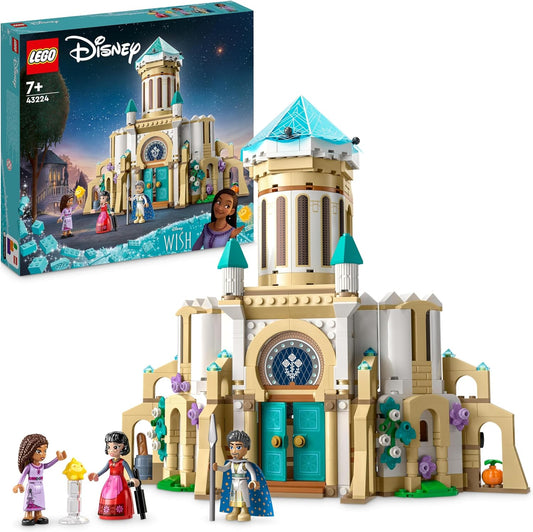 LEGO 43224 Brinquedo montável Disney Wish King Magnifico Castle do filme Wish com minibonecas Asha, Dahlia e King Magnifico mais figura de estrela, para meninas, meninos e crianças de 7 anos ou mais