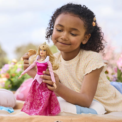 Disney Boneca Clássica Aurora da Store (29 cm) – Princesa de A Bela Adormecida, Vestido Rosa e Articulada
