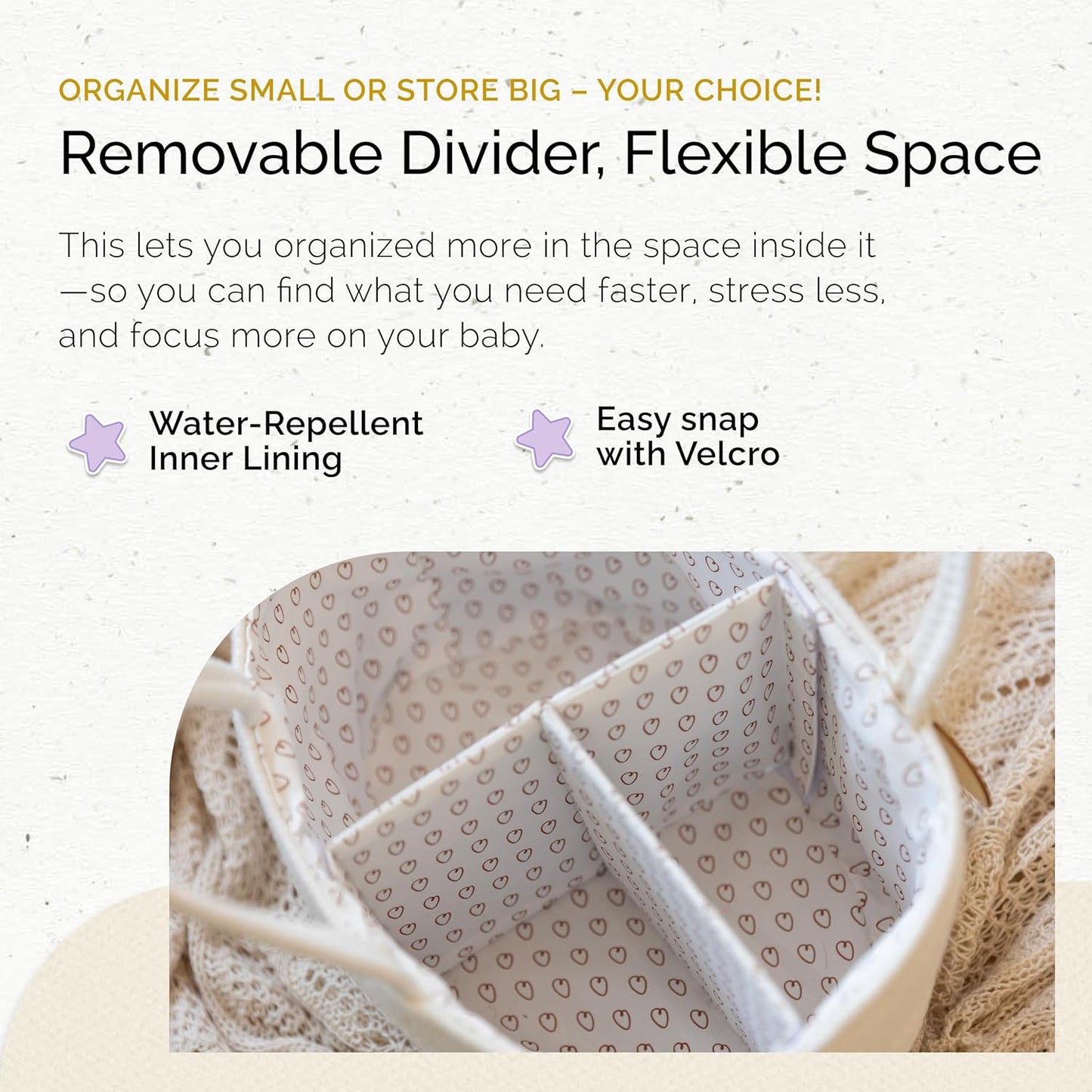 Organizador de fraldas Yunioo, carrinho de bebê, bolsa portátil para troca de fraldas, cesto de armazenamento para berçário com alças resistentes, divisórias removíveis, ideal para presentes de chá de bebê e itens essenciais para recém-nascidos