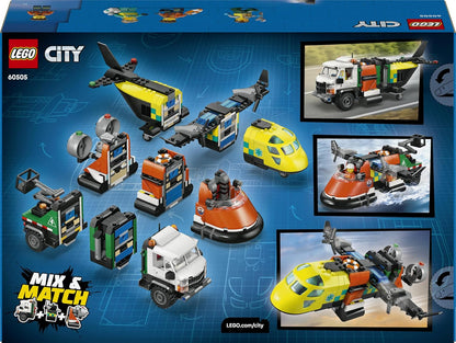LEGO City 3 em 1: Avião, Caminhão de Serviço e Aerobarco - Kit de Veículos para Montar e Combinar com 3 Minifiguras - Ideia de Presente de Aniversário STEM para Meninos a partir de 7 Anos - 60505