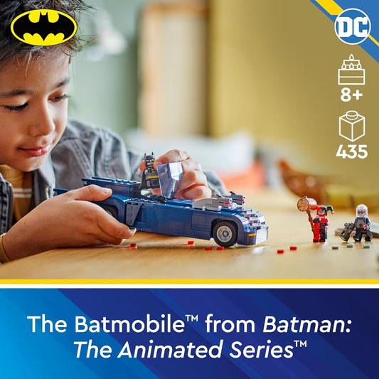 LEGO DC Batman com o Batmóvel vs. Harley Quinn e Mr. Freeze, brinquedo para carro, conjunto de veículo de super-herói, com 3 minifiguras, presente de aniversário para meninos e meninas com mais de 8 anos 76274