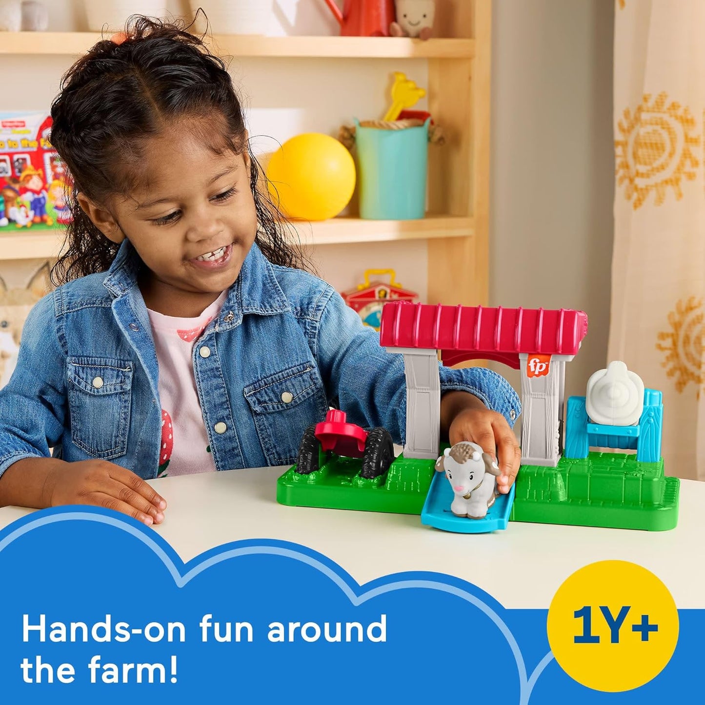 Brinquedo Fisher-Price Little People para Crianças Pequenas: Alimente e Brinque com Cabras no Quintal, com 2 Figuras e 1 Acessório, HWR85