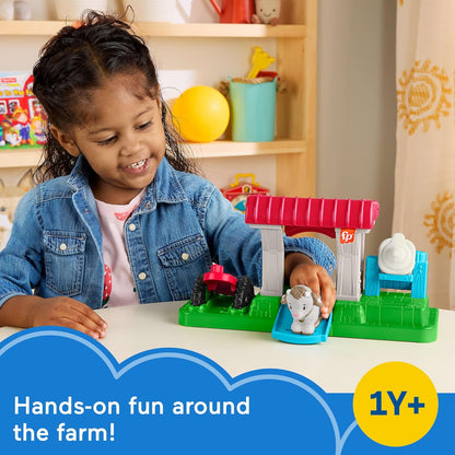 Brinquedo Fisher-Price Little People para Crianças Pequenas: Alimente e Brinque com Cabras no Quintal, com 2 Figuras e 1 Acessório, HWR85