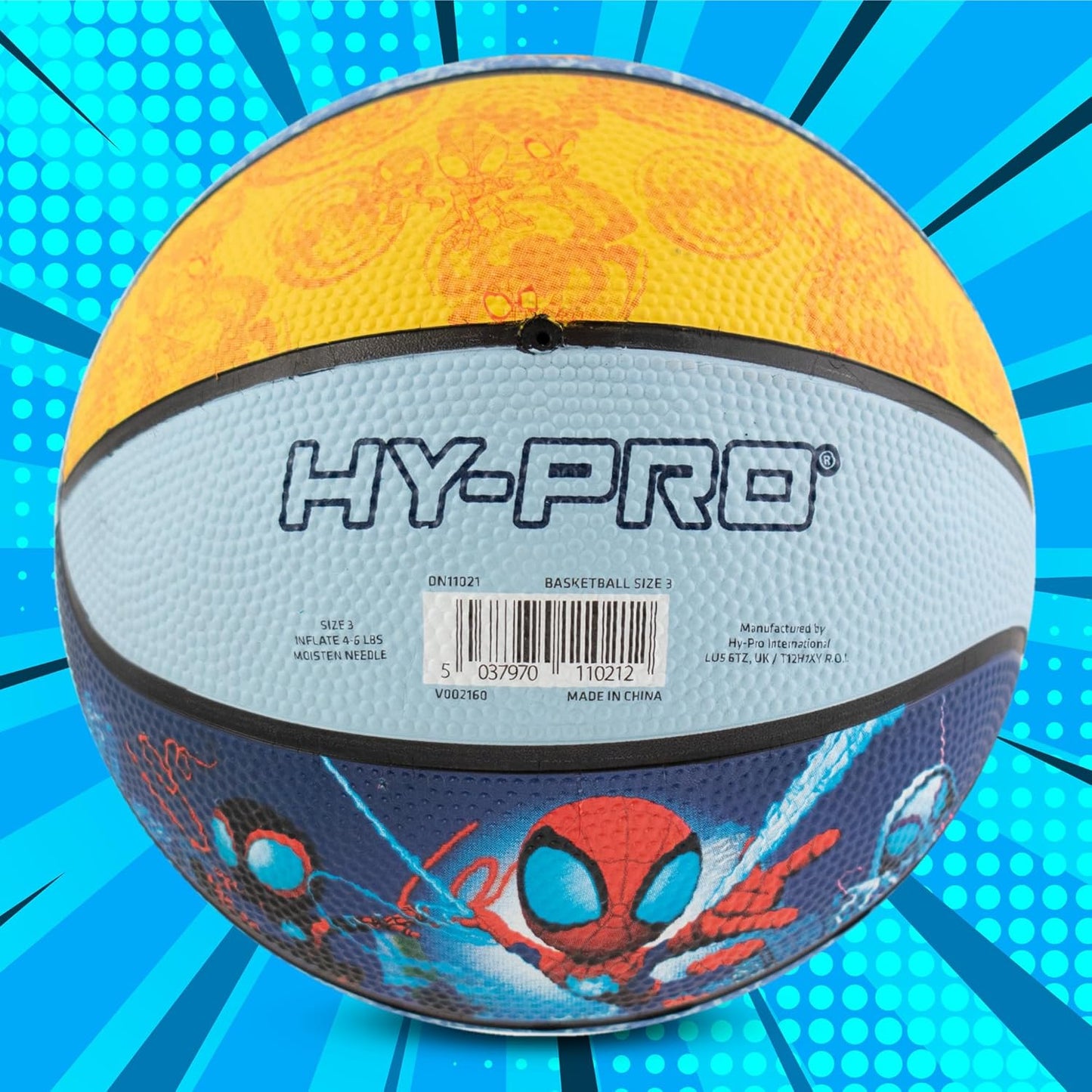 Bola de Basquete Hy-Pro Oficialmente Licenciada da Marvel - Design da Marvel, Bola de Basquete Pequena para Jogos e Treinos em Ambientes Internos ou Externos - Borracha Durável