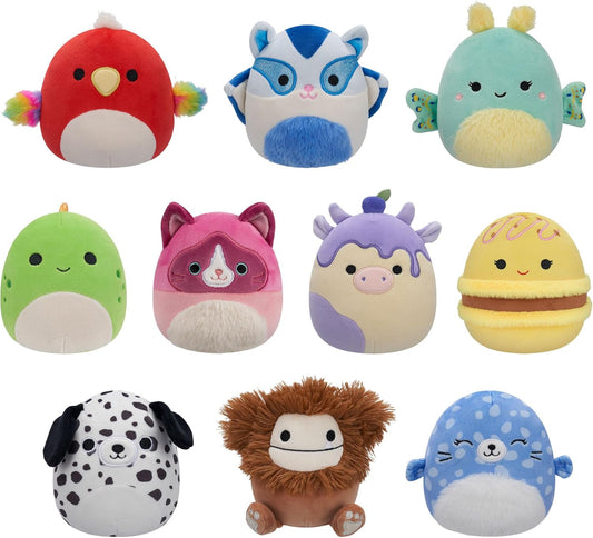 Squishmallows Pacote com 10 Originais – Pelúcia Oficial Jazwares (Pequena) (Exclusiva da Amazon) - Inclui 10 pelúcias de 12,7 cm (5 polegadas)