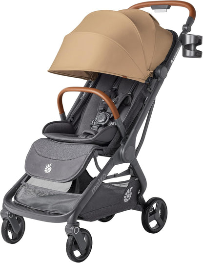 Ergobaby Carrinho de Bebê Metro 3 Deluxe com Função de Reclinação, Ideal para Bebês de 0 a 4 Anos (do Nascimento até 22kg), Dobrável com uma Só Mão e Compatível com Bebê Conforto, Cor Camelo
