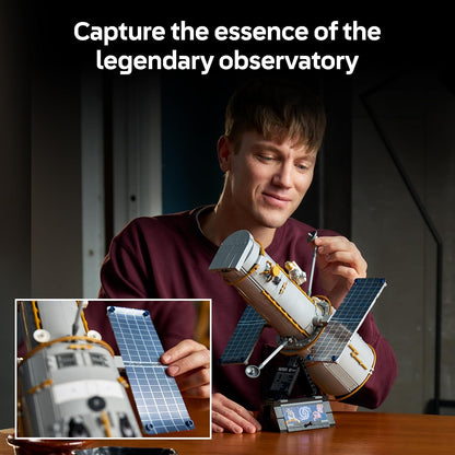 LEGO Icons Telescópio Espacial Hubble – Kit de Modelo 3D para Adultos – Conjunto STEM com Painéis Solares, Painel de Instrumentos e Minifigura de Astronauta – Ideia de Presente de Astronomia para Montar – 11382