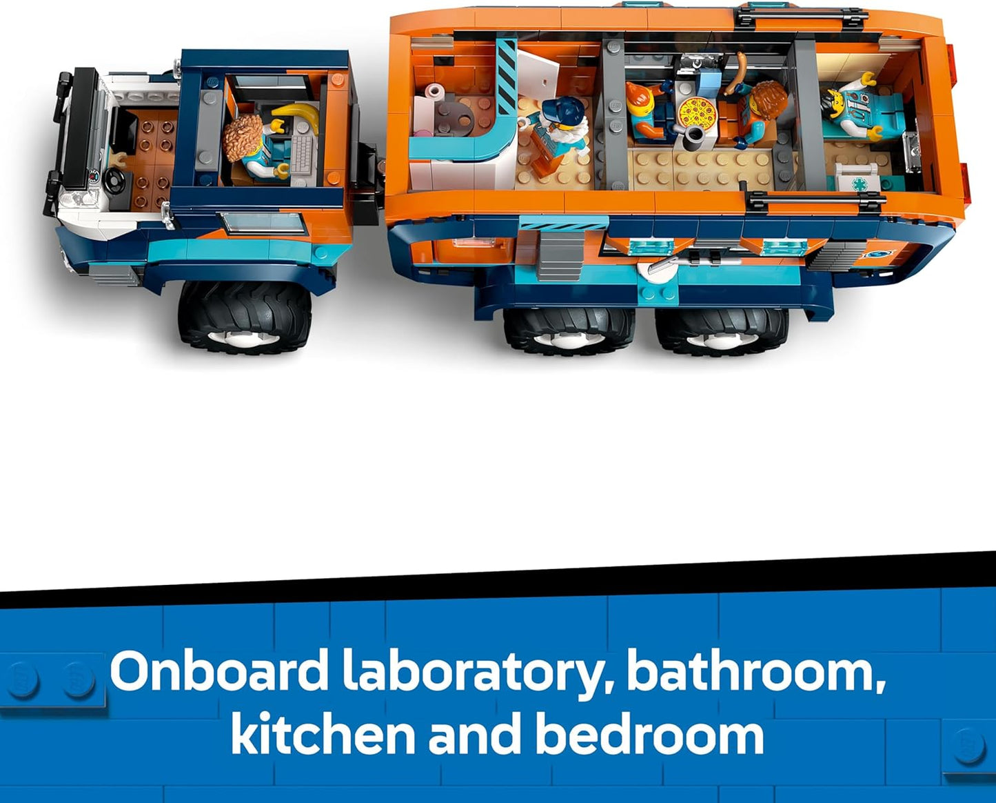 LEGO City Arctic Explorer Science Lab Truck Toy - Veículo de exploração com direção e suspensão - inclui uma scooter de neve, 5 minifiguras e 3 figuras de animais lobo - Presente para meninos a partir de 8 anos - 60471