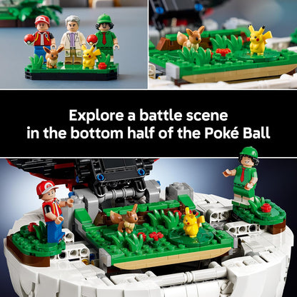 LEGO Pokémon – Momentos Icônicos de Treinador: Poké Bola (72154) | Conjunto para adultos, modelo para exibição, figuras de Pikachu e Eevee, decoração para montar, ideia de presente para fãs de jogos, 2386...