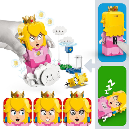 LEGO Super Mario Adventures com pêssego interativo, conjunto de brinquedos de princesa para crianças, figura de sapo amarelo, presente Nintendo para meninas, meninos e jogadores de 6 anos ou mais,