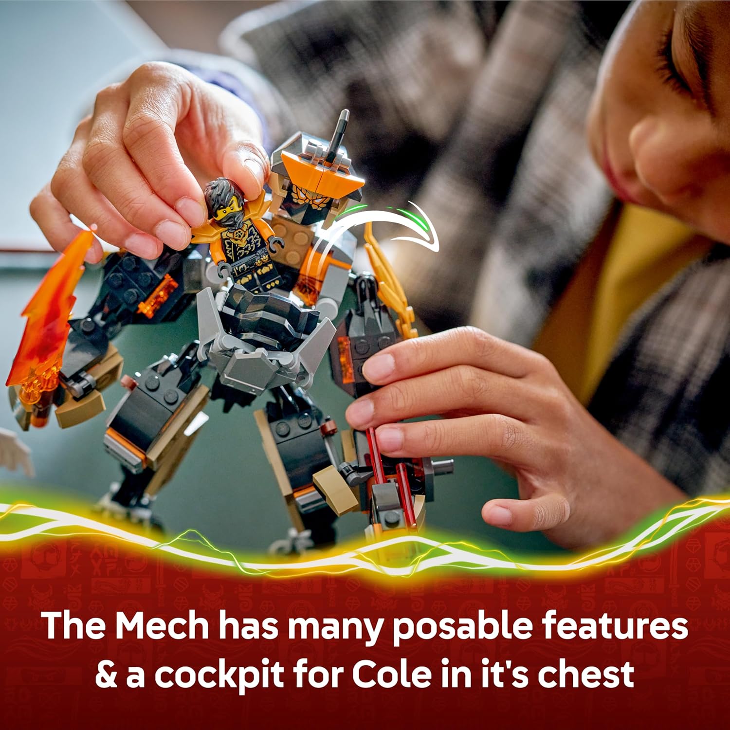 LEGO NINJAGO Coles oppdrag: Zane-robot og drage - Ninja-leketøy med ac