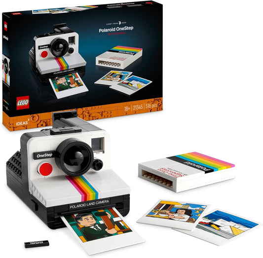 LEGO Ideas Vintage Polaroid OneStep SX-70 Kit de modelo de cámara para adultos para construir, juego coleccionable, actividad creativa, regalo del día de San Valentín, regalos de fotografía para hombres, mujeres, él, ella y adolescentes 21345
