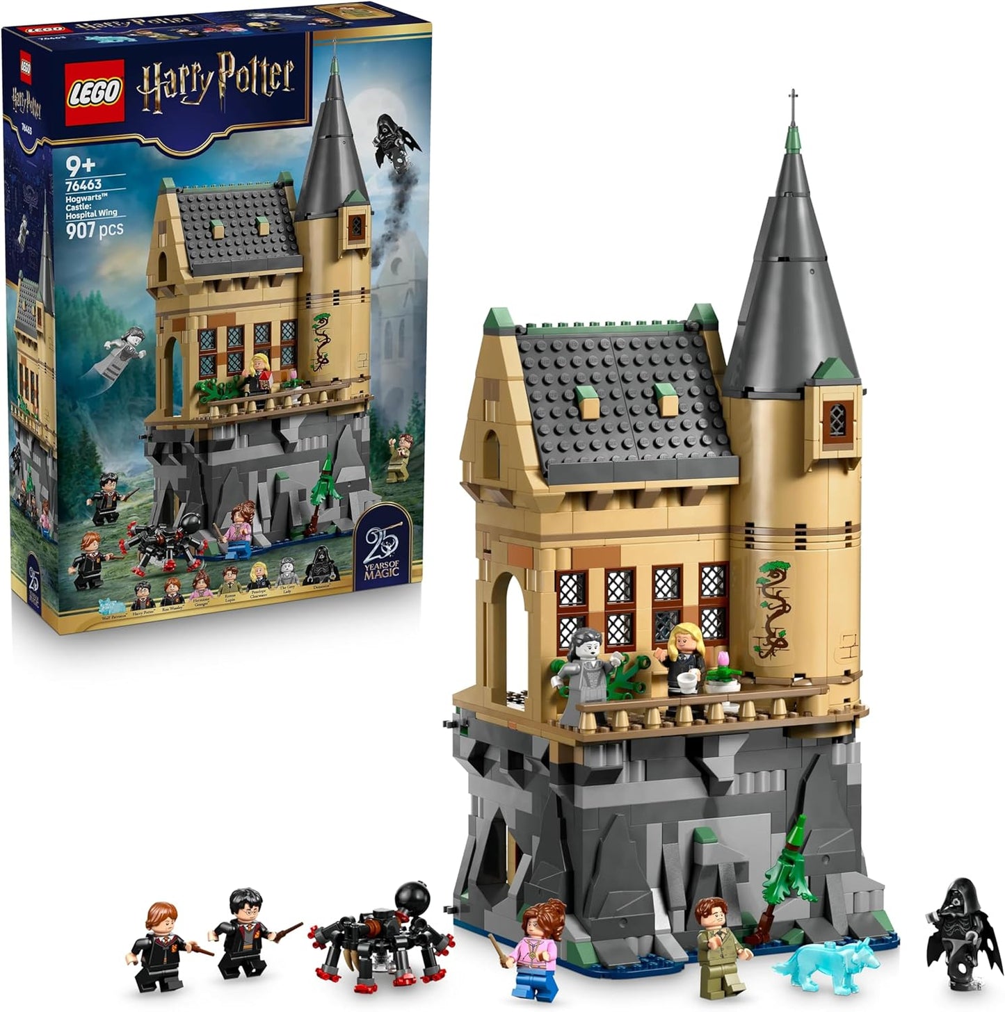 LEGO Harry Potter Castelo de Hogwarts: Ala Hospitalar - Kit de Modelo em Miniatura para Montar com 7 Minifiguras, incluindo Hermione e Ron - Ideia de Presente para Meninas, Meninos e Fãs a partir de 9 Anos - 76463