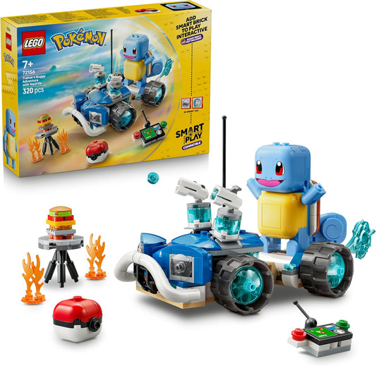 LEGO Pokémon SMART Play: A Aventura de Buggy do Treinador com Squirtle – Conjunto de Brinquedo Interativo Compatível, Inclui 2 Etiquetas SMART e 1 Pokémon – Ideia de Presente para Meninos e Meninas a partir de 7 Anos – 72156