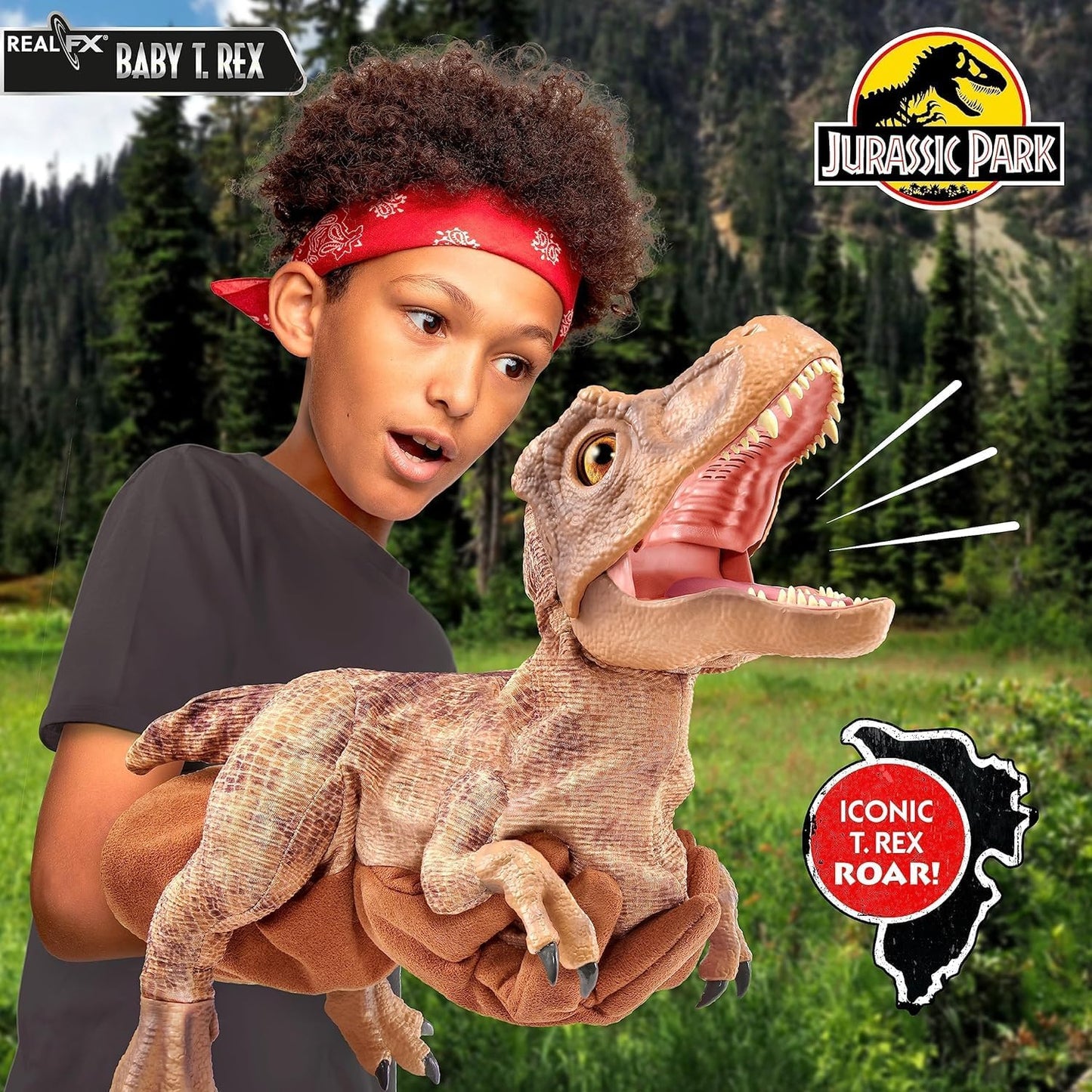 UAU! COISAS - Brinquedo de dinossauro azul bebê Jurassic World REAL FX, dinossauro animatrônico hiper-realista, movimentos realistas e sons de filmes reais, brinquedos oficiais Jurassic World Dominion, idade 8+