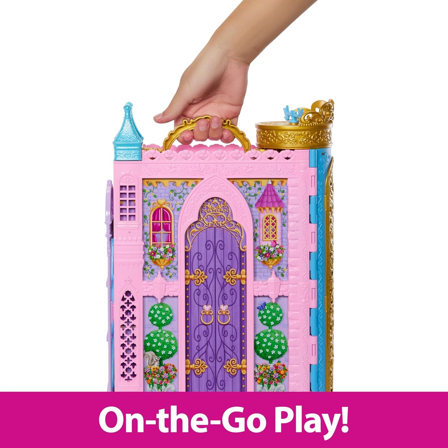 Mattel Conjunto de Brinquedo Closet das Princesas Disney da – Inclui 2 Looks, 25 Acessórios, Penteadeira, Provador, Passarela e Espaço de Armazenamento; Abre até 60 cm de Largura; Inspirado nos Filmes da Disney