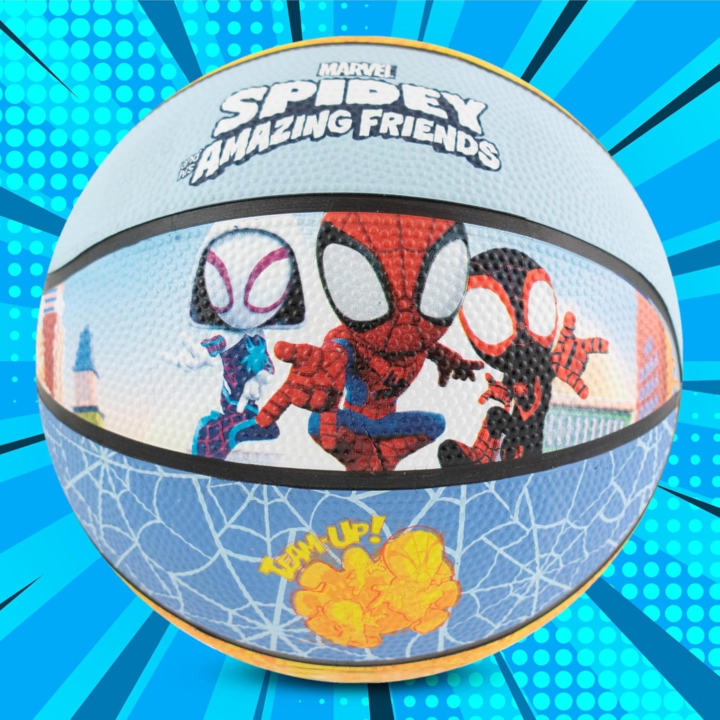 Bola de Basquete Hy-Pro Oficialmente Licenciada da Marvel - Design da Marvel, Bola de Basquete Pequena para Jogos e Treinos em Ambientes Internos ou Externos - Borracha Durável