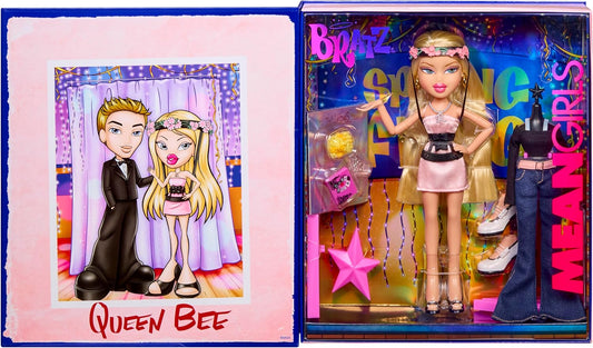 Bratz Boneca Regina da coleção x Meninas Malvadas - Coleção Primavera - Boneca Fashion Colecionável com 2 Roupas, Vestido Rosa de Cetim e Acessórios Inspirados no Filme