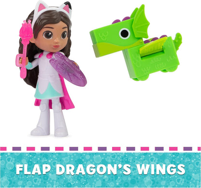 DreamWorks Gabby’s Dollhouse, Conjunto de Figura de Brinquedo Cavaleiro Gabby com Brinquedo Surpresa e Mini Dragão Amigo, Brinquedos Infantis para Meninas e Meninos a partir de 3 Anos