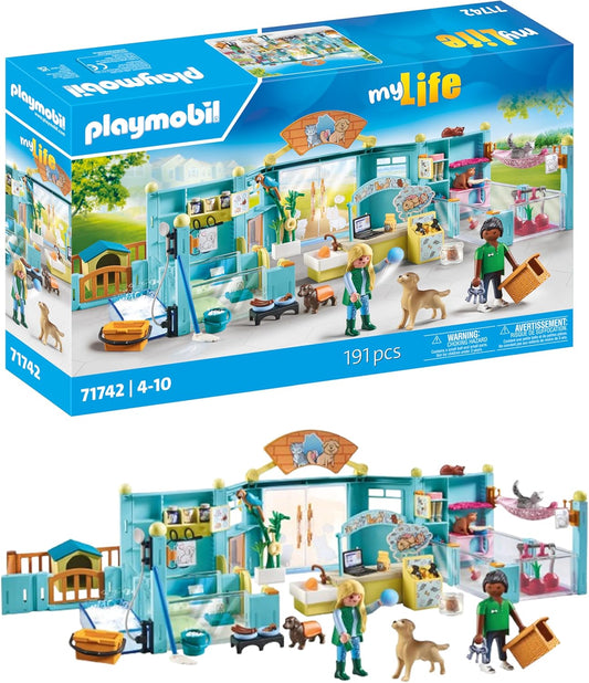 Playmobil | Minha Vida | Hotel de Animais | Brinquedo de Animais para Crianças | Conjunto de Figuras de Animais | Brinquedo para Crianças a partir de 4 anos | 71742