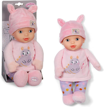 Baby Annabell Boneca para bebês, 30cm, cor rosa-claro, com corpo macio e chocalho - Adequada desde o nascimento (design atualizado)