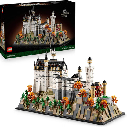 LEGO Architecture Castelo de Neuschwanstein - Kit de Modelo para Exibição (Faça Você Mesmo) para Adultos - Inclui Torres, Pátios e Interior Detalhado - Presente Histórico para Fãs - 21063