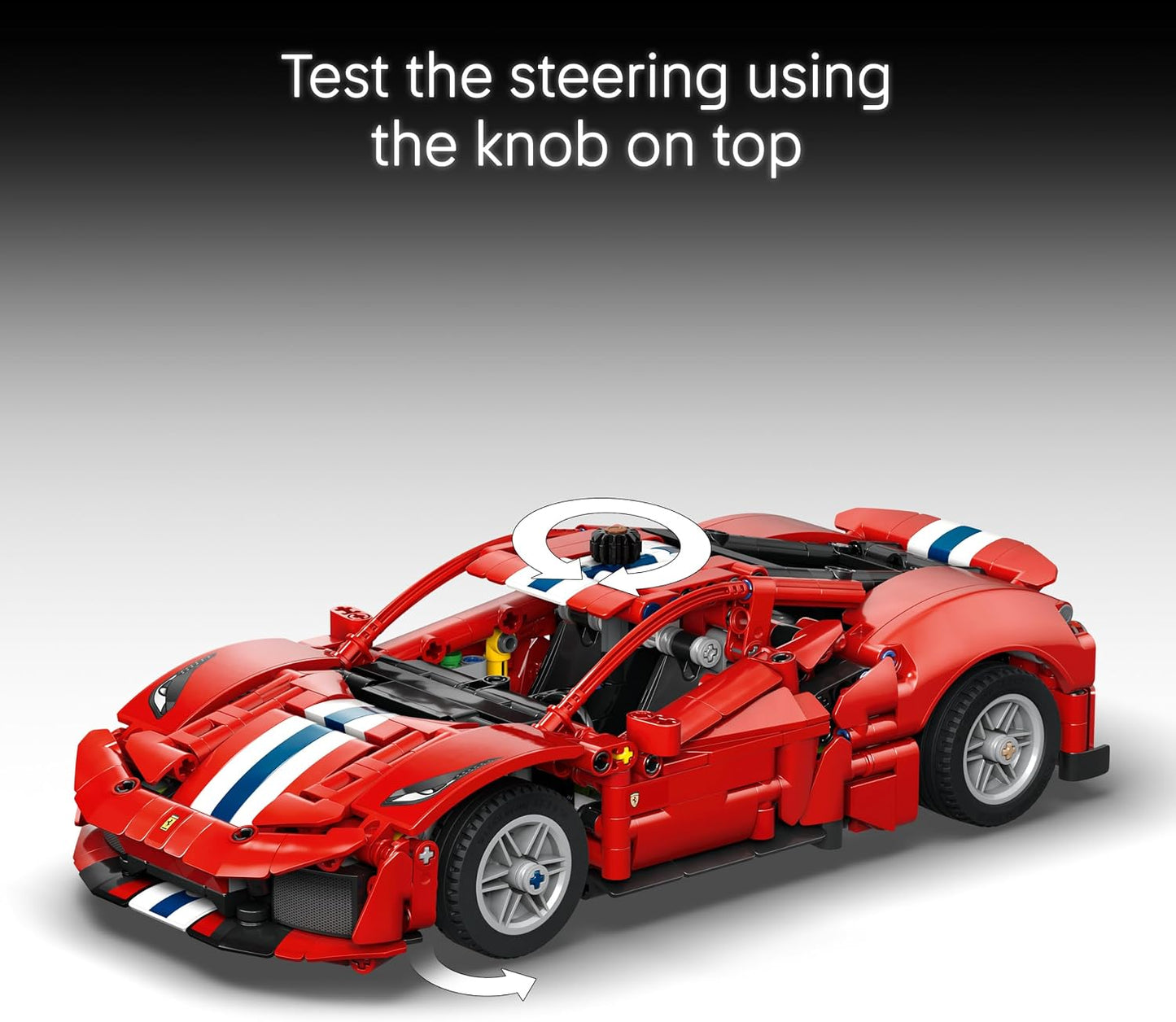 LEGO Technic Ferrari 488 PISTA – Kit de Modelo com Motor V8, Direção e Diferencial – Decoração Gamer – Presente de Aniversário para Meninos a partir de 9 Anos e Fãs de Automobilismo – 42235