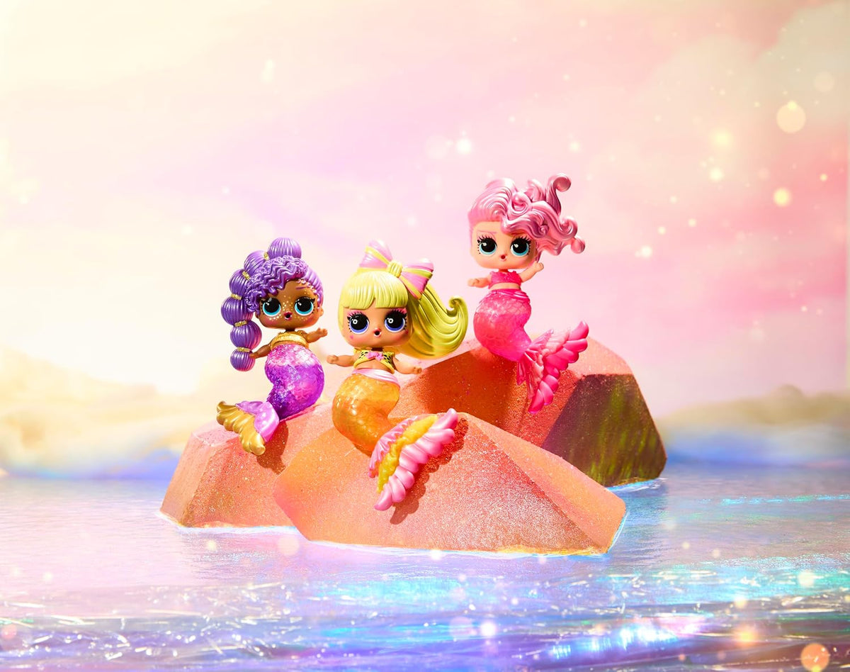 L.O.L. Surprise! Mermaids Makeover Magic Tots – Gloss labial "faça você mesmo" para usar (você e sua boneca), misture e crie maquiagem, diversão com água, 6 bonecas para colecionar – para crianças a partir de 4 anos.