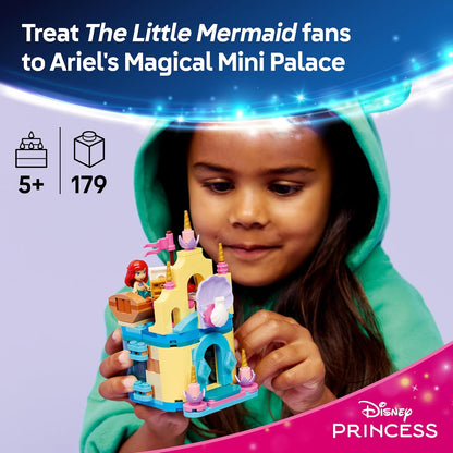 LEGO|Disney Princesa Ariel Mini Palácio Mágico - Castelo da Pequena Sereia com uma Micro Boneca e Figuras dos Animais Sebastião e Linguado - Presente para Meninas a partir de 5 Anos - 43285