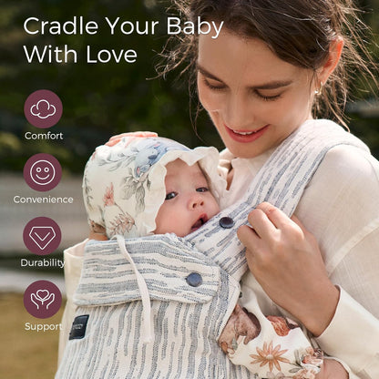 Momcozy Canguru Herihuge - Confeccionado com charmoso tecido jacquard, durável, estiloso e elegante, conforto para as mamães o dia todo, bege Time Heritage.