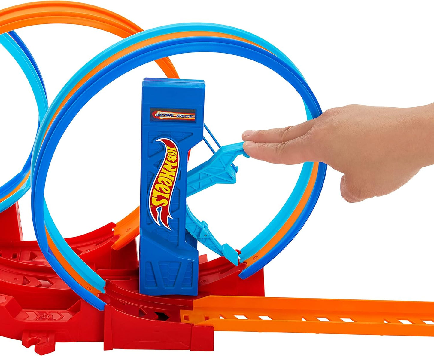 Hot Wheels Pista Ultra Hots com Triplo Loop, 3 Loops e 1 Carrinho em Escala 1:64 Incluso. Conecta-se a outros conjuntos Hot Wheels e é dobrável para facilitar o armazenamento. Brinquedo Infantil, 4+ Anos, HPX93