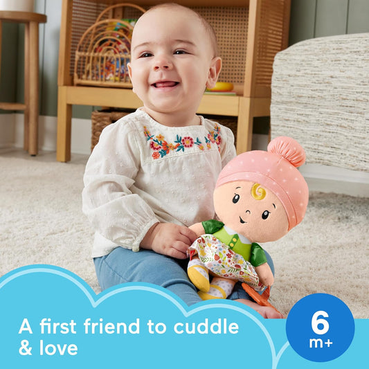 Brinquedo sensorial para bebês Fisher-Price: boneca de pelúcia com sino para bebês a partir de 6 meses. Vendido separadamente. HXK44